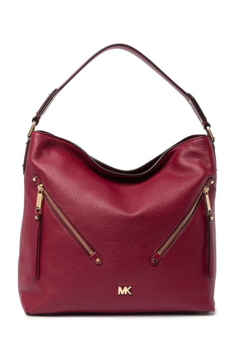 acorn michael michael kors evie large pebbled leather hobo bag